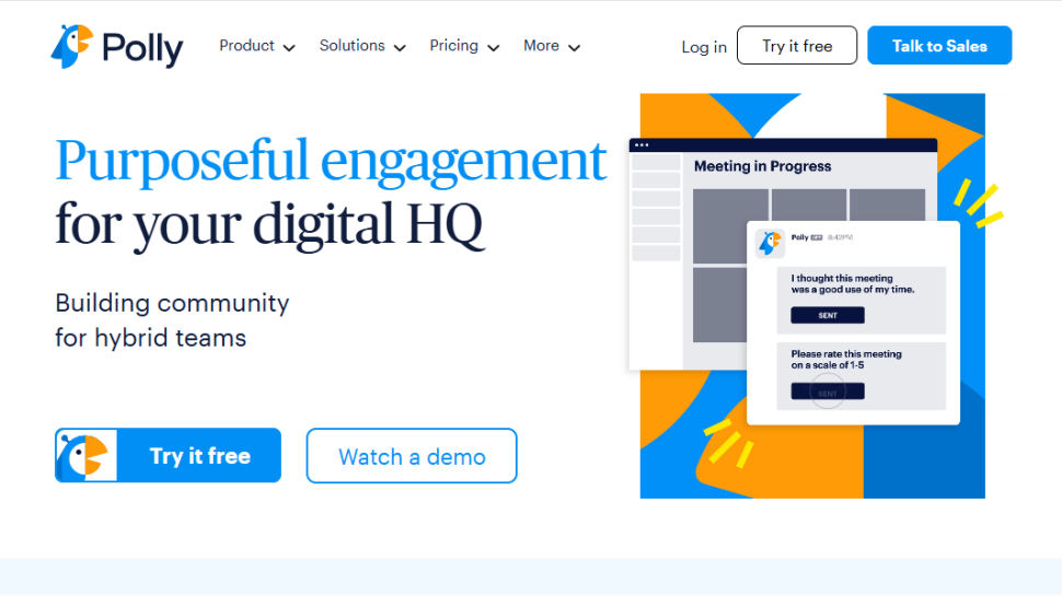 Polly website screenshot (May 2025)