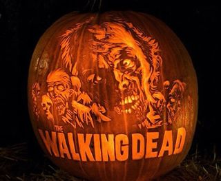 Walking Dead is just one of many images carved into pumpkins by the Maniacs. Image © Maniac Pumpkin Carvers LLC 2012