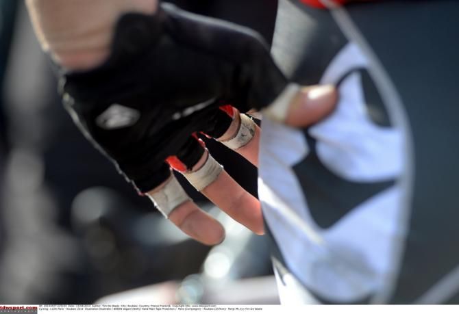 Vegard Breen (Lotto Belisol) strapped and ready for the cobbles