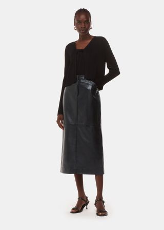 Jamie Leather Midi Skirt