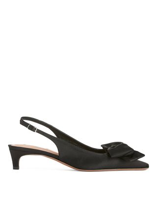 Soft Bow Slingback Pumps - Black - Arket Gb