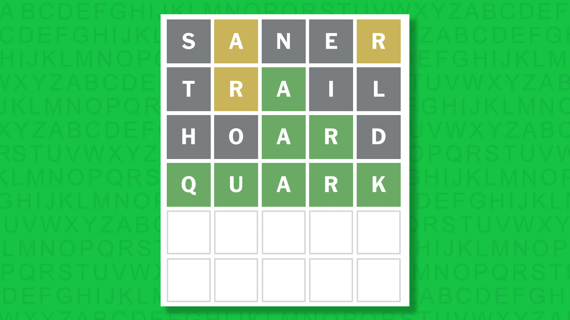 NYT Wordle answer for game 1667 on a green background