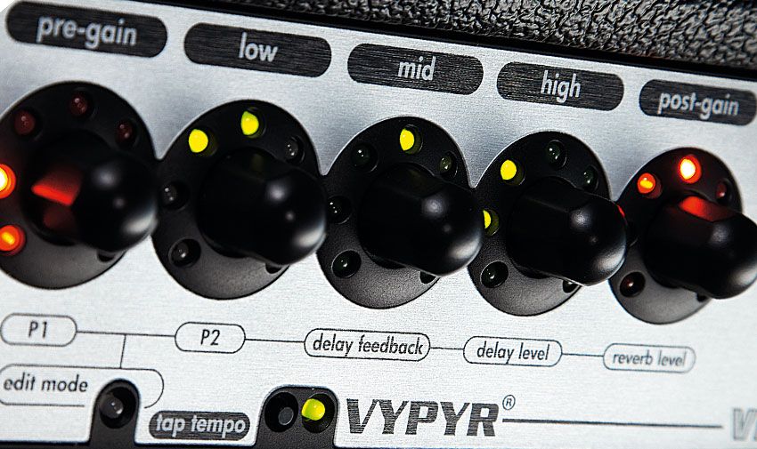 Peavey's unique WYSIWYG gain and EQ controls mean that every time you select a new patch you can instantly see where you are and what needs to be turned down (or up)