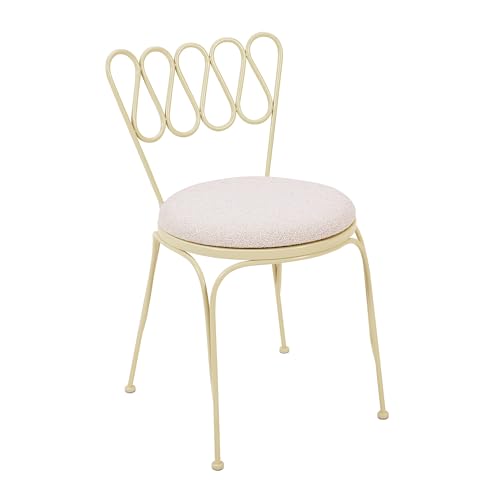 Tov Furniture Erica Cream Wrought Iron Outdoor Chair