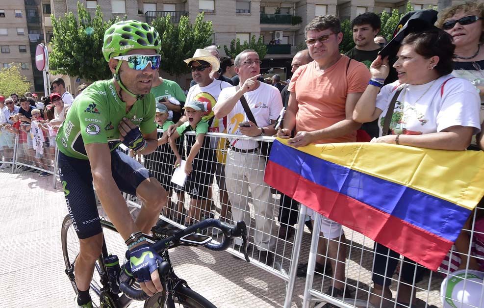 Alejandro Valverde at the start of stage 16