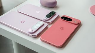 Comparing all three Google Pixel 9 models in pink