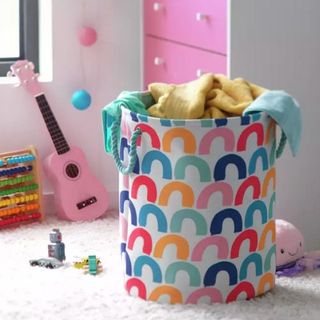 rainbow patterned laundry basket