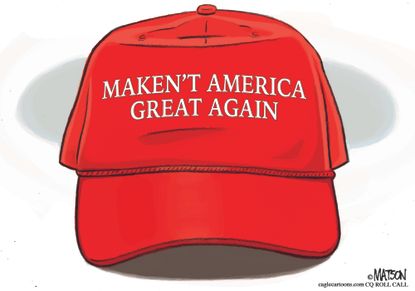 Political cartoon U.S. Trump Putin Helsinki summit MAGA hat