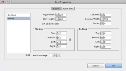 Layout panel