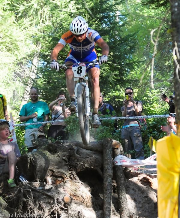 Adam Craig (Rabobank Giant) rides the big jump with ease