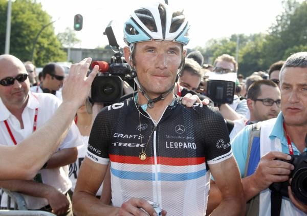 Fr&auml;nk Schleck (Leopard Trek) was disappointed at the finish.