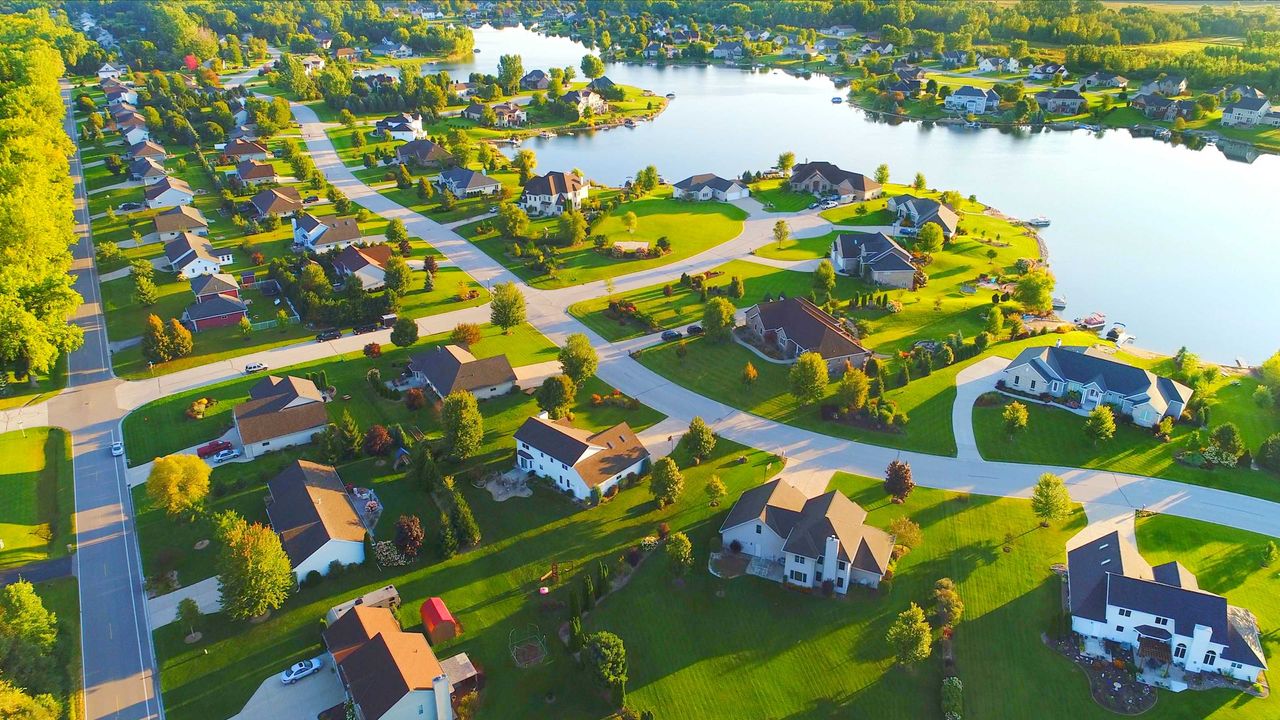 rich neighborhood from air