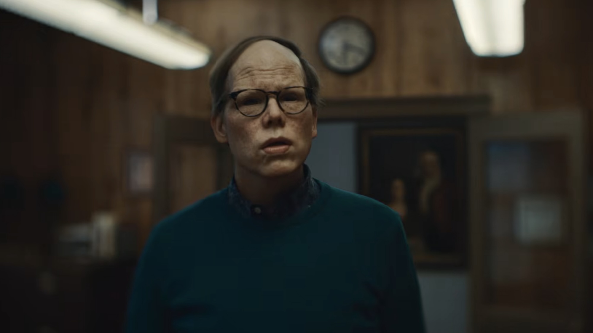 Jeff Hiller's Dale frowning in the Widow's Bay Season 1 trailer.