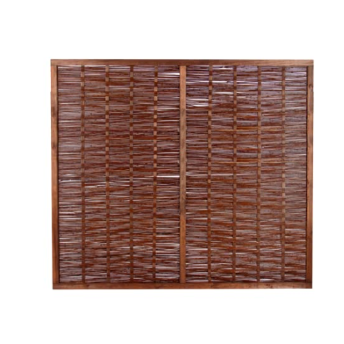 Papillon Premium Framed Woven Willow Wicker Wattle Natural Hurdle Fence Privacy Panels Garden Screening Wooden Fencing (1.37m (4ft 6in))