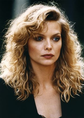 American actress Michelle Pfeiffer on the set of The Witches of Eastwick directed by Australian George Miller