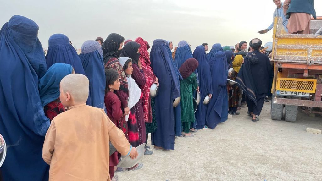 Afghan women in burqas