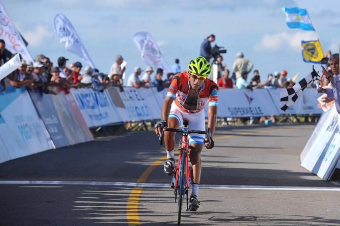 Daniel Diaz (Funvic Brasilinvest-Sao Jose dos Campos) in the finishing straight.