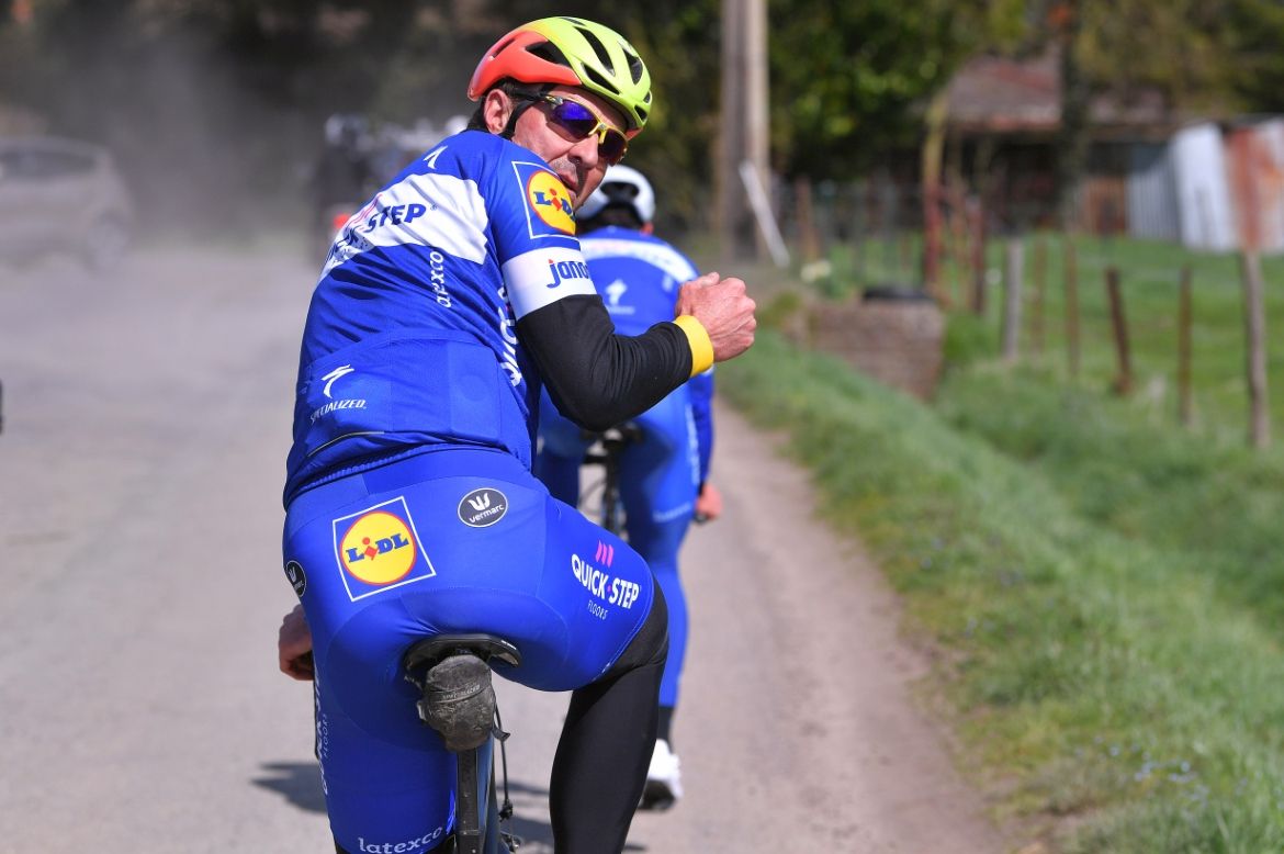 Three-time Paris-Roubaix winner Johan Museeuw joined Quick-Step for their recon