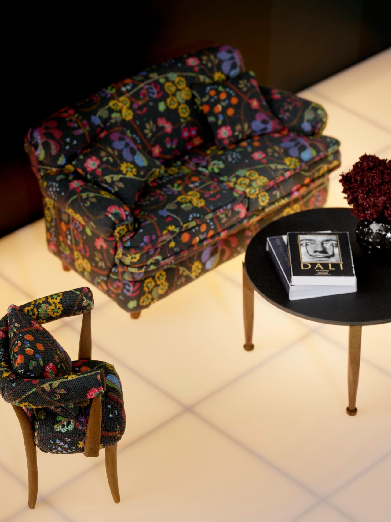 Miniature midcentury modern interior room set