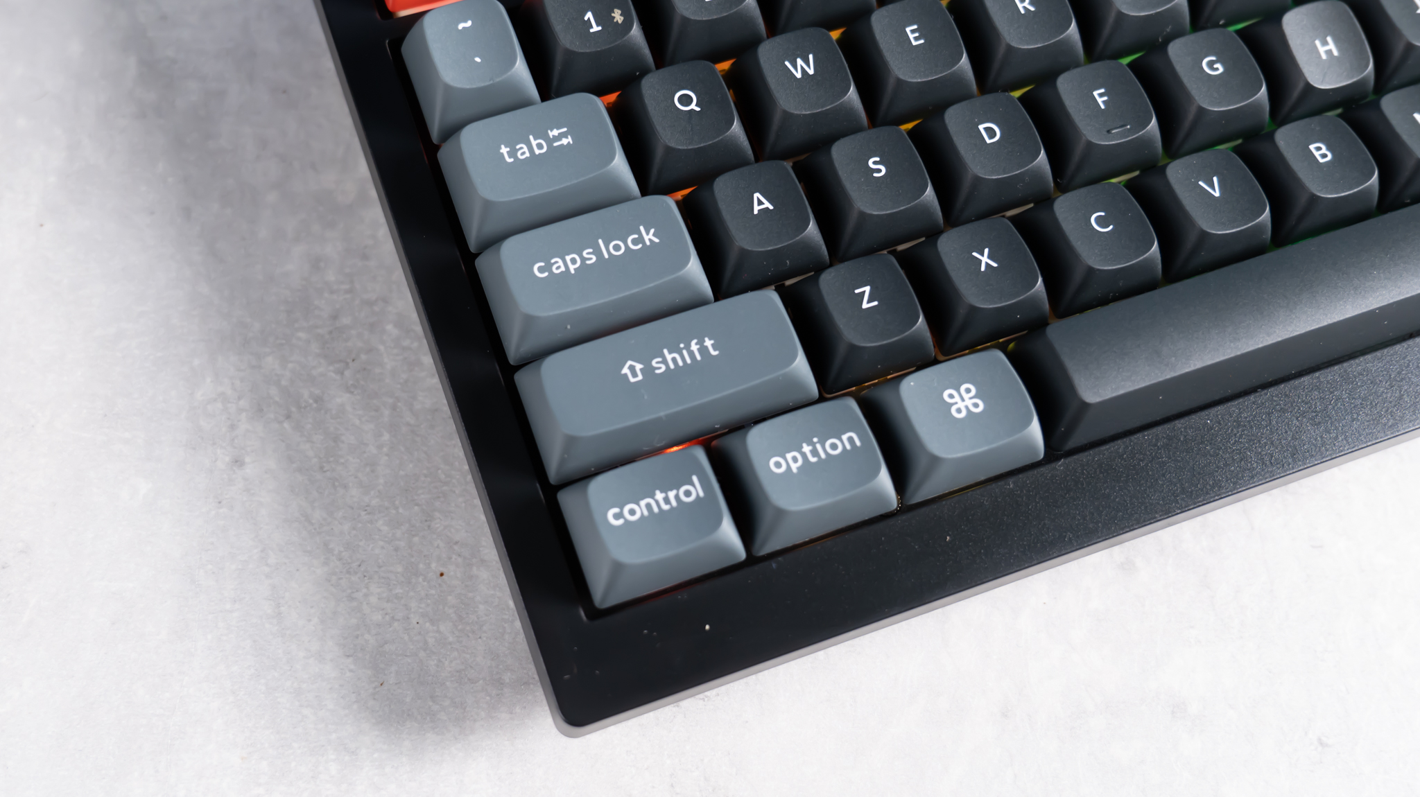 A black Keychron V1 Ultra 8K mechanical keyboard