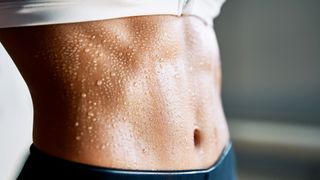 Close-up of six-pack muscles