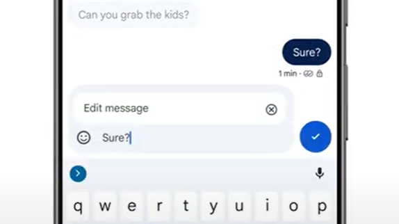 Google Messages edit option