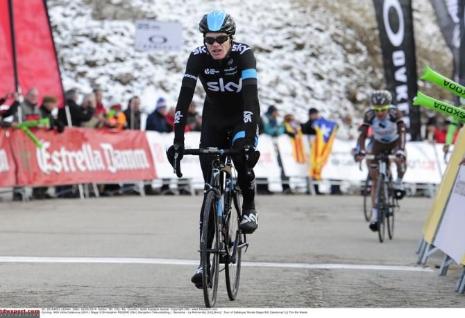 Chris Froome (Sky) crosses the line in fifth place