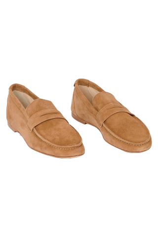 Jamie Haller The Penny Loafers in Clove Suede