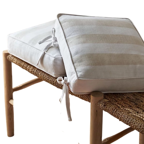 The White Company UK, Natural Wide Stripe Seat Pad