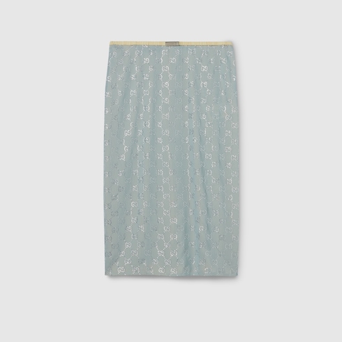 Silk Stretch Chiffon Skirt With Crystals
