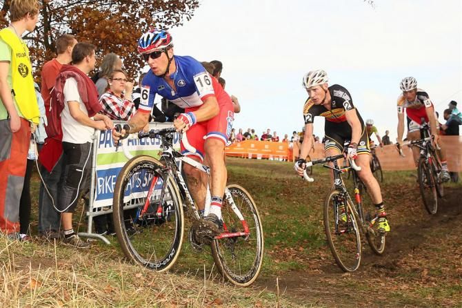 French champion Francis Mourey (FDJ) powers the chase with Sunweb-Napoleon Games teammates Klaas Vantornout and Kevin Pauwels
