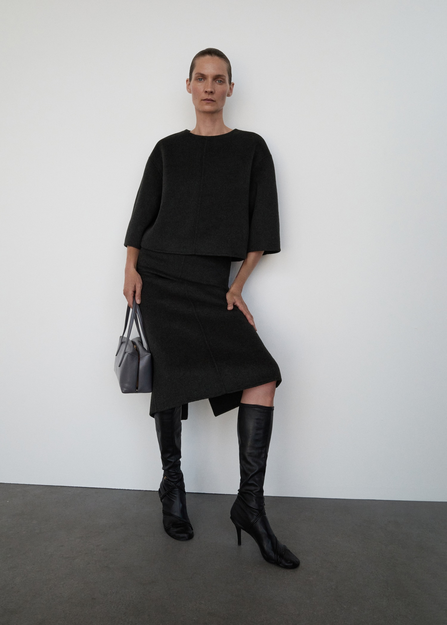Wool Midi-Skirt With Slit - Women | Mango Usa