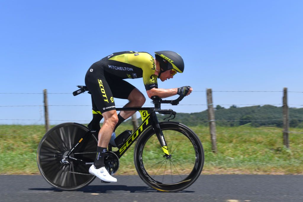 Michael Hepburn out on course during stage 13