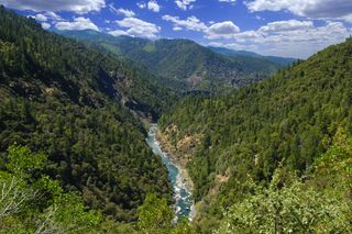 South Fork of the Trinity River flowing through the mountains of Northwest California Western US