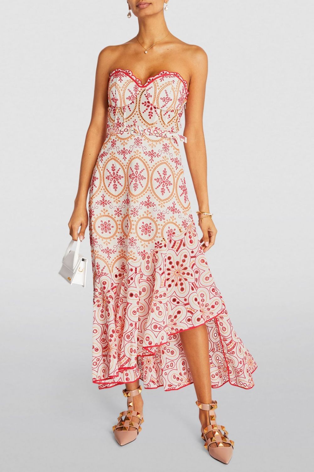 Charo Ruiz Embroidered Aurora Midi Dress