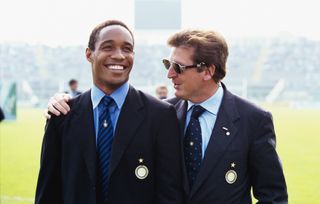 Paul Ince and Roy Hodgson at Inter in August 1996.