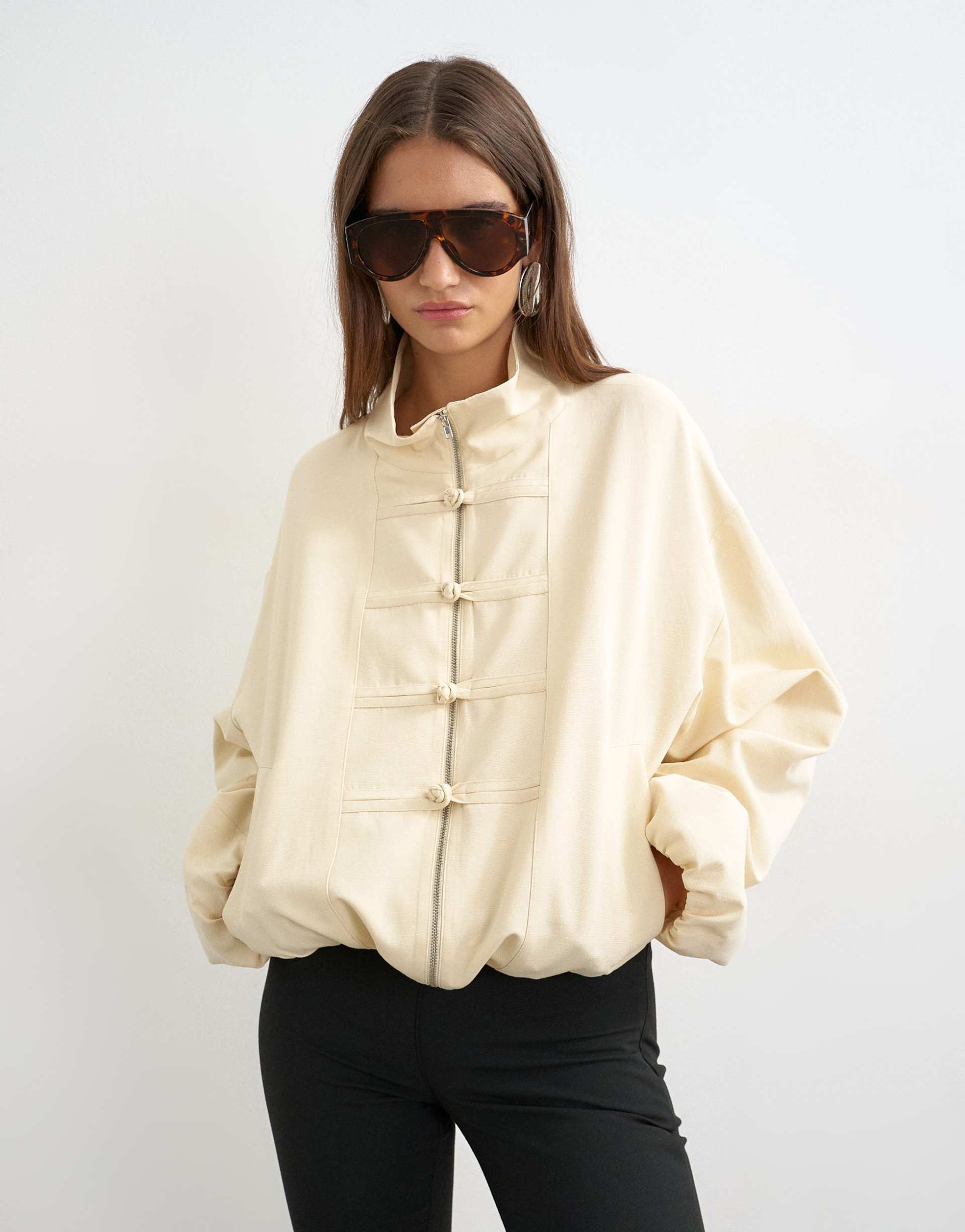 Topshop, Bomber Mandarin Collar Jacket