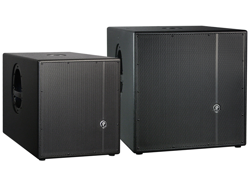 Mackie&#039;s HD1501 and HD1801 subwoofers.