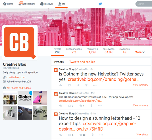 Twitter's new font of choice, Gotham, in action