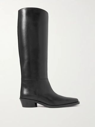 PROENZA SCHOULER black leather pull-on boots