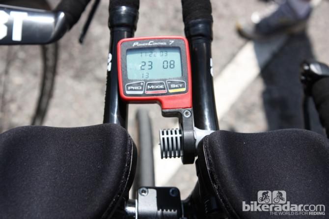 Even computer mounts vary. Here, an SRM PowerControl 7 sits on a $10 zip-tie style mount