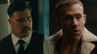 Travis Kelce in Happy Gilmore 2 and Ryan Reynolds in Deadpool side by side