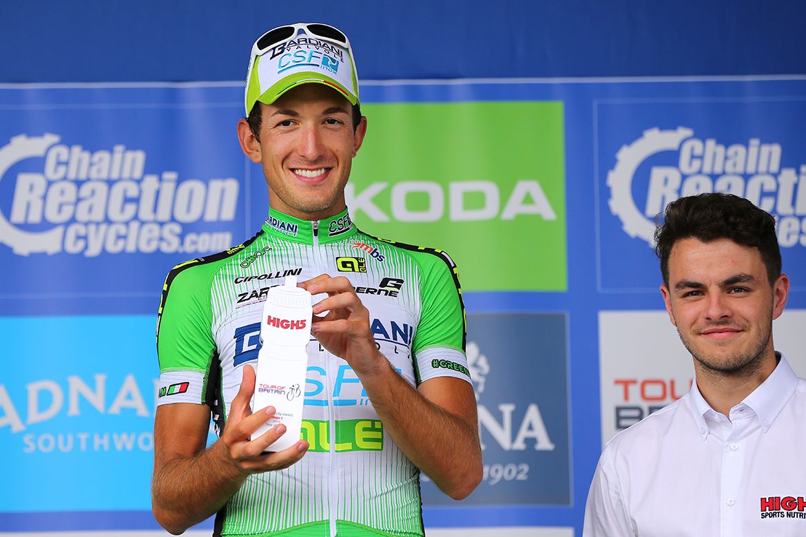 Alessandro Tonelli (Bardiani CSF) with the combativity prize