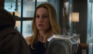 Brie Larson as Captain Marvel with Thor in Avengers: Endgame