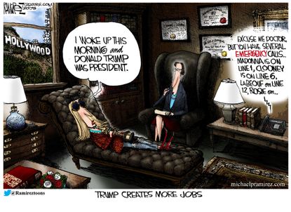 Political Cartoon U.S. Trump jobs economy