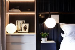 black bedroom ideas lighting for dark walls