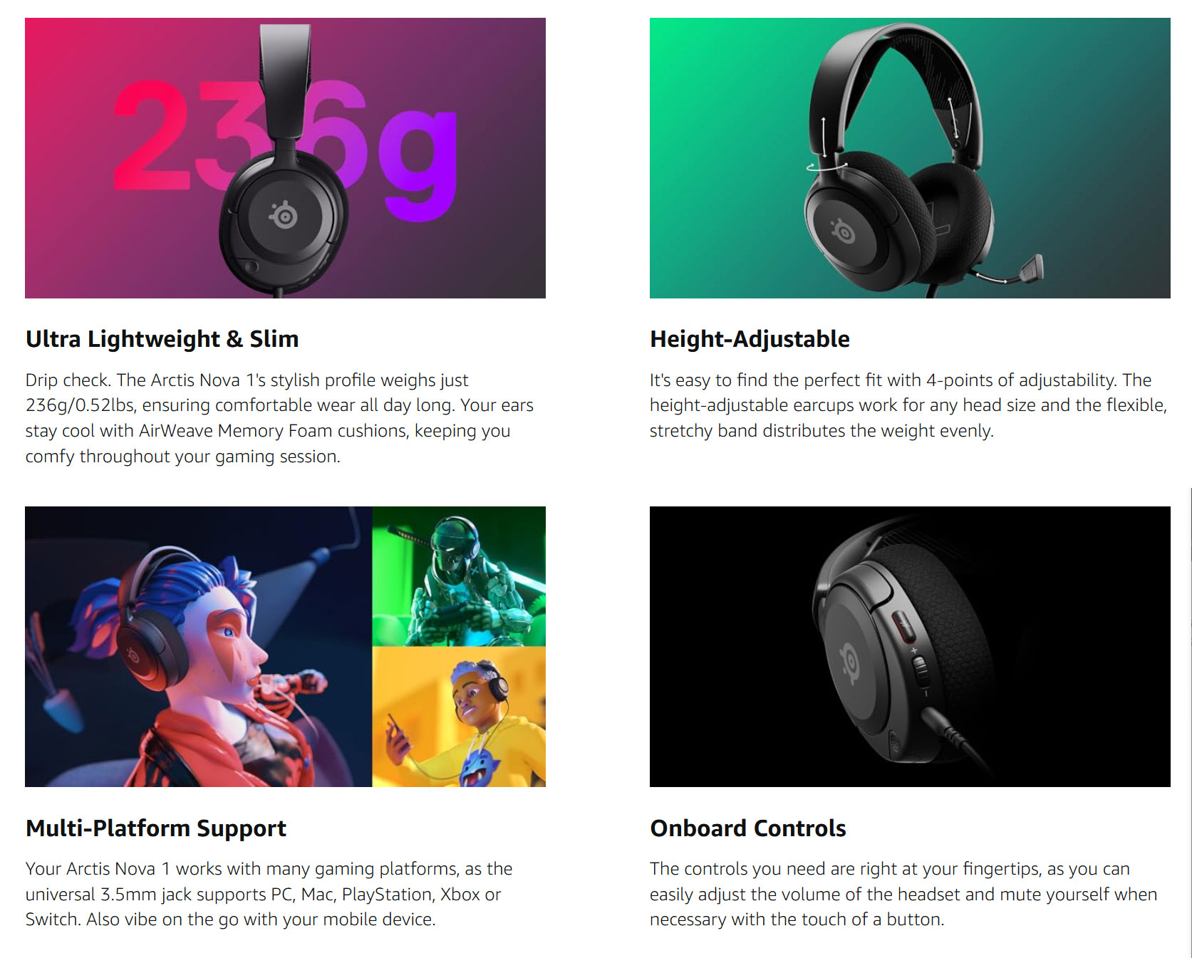 SteelSeries Arctis Nova 1 gaming headset 