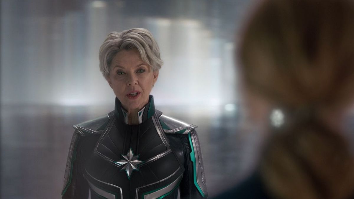 Annette Bening as the Supreme Intelligence in Captain Marvel