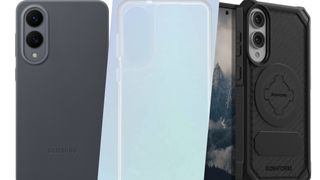 Samsung Kindsuit case (left), Otterbox React case (middle), Rokform Rugged case (right)