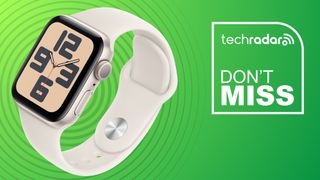 An Apple Watch on a green background